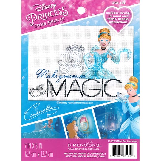 Make Your Own Magic (14 Count) Disney Princess Counted Cross Stitch Kit 7x5 - Dimensions